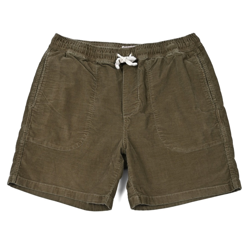 Wallace & Barnes Corduroy Elastic Waist Shorts Khaki Mens Medium 6" Inseam